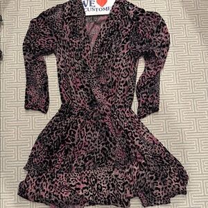 Zadig & Voltaire Pink and Black Leopard Print Dress